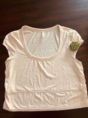 FP Movement by Free People Pale Pink Scoop Neck Short Sleeve Crop Top